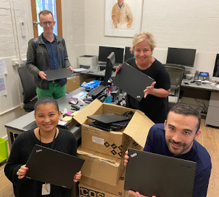 Asylum Seekers Centre device donation team